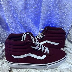 Vans ward Hi Top Canvas Burgundy size 11.0